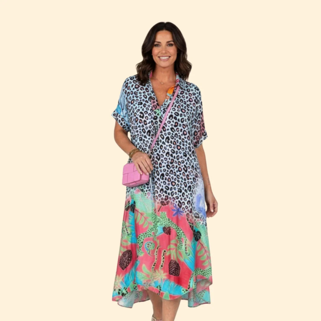 Women’s Floral Print Midi Dress V-Neck - Image 7