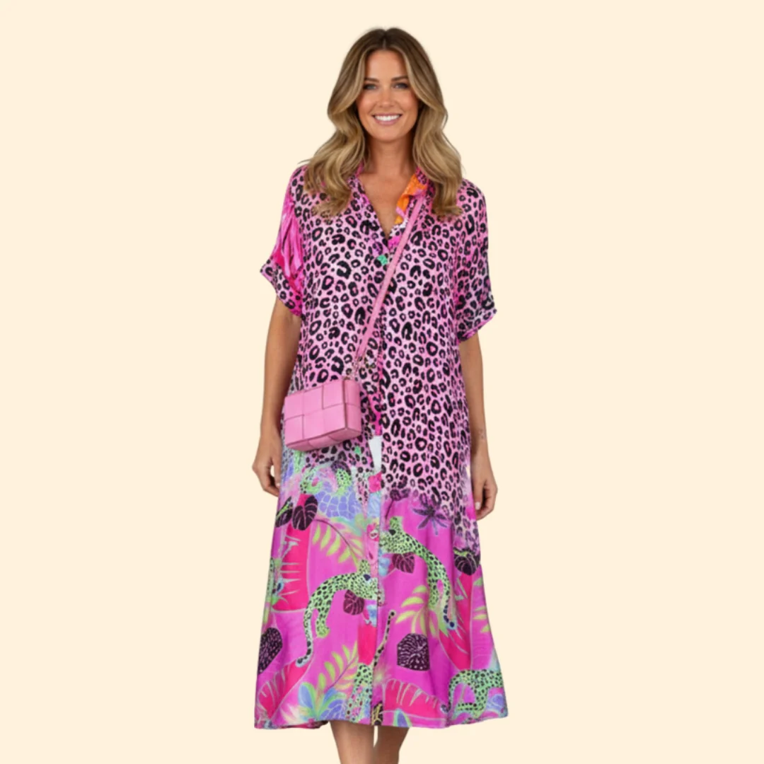 Women’s Floral Print Midi Dress V-Neck - Image 8