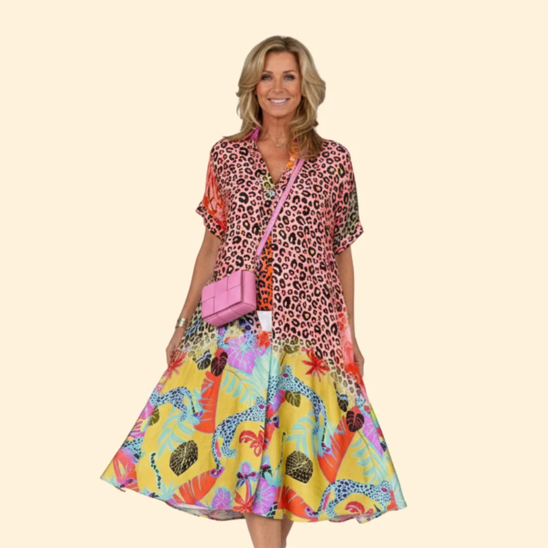 Women’s Floral Print Midi Dress V-Neck - Image 9