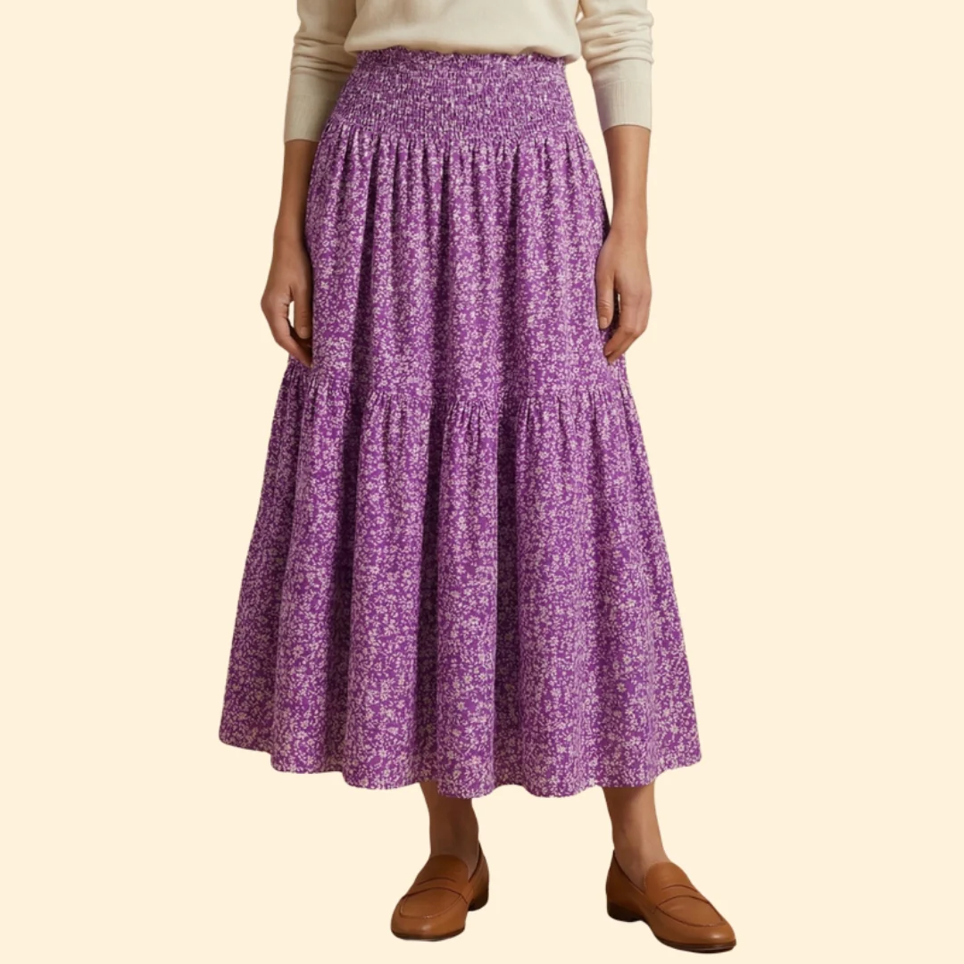 Women’s Floral Skirt with Waistband - Image 10