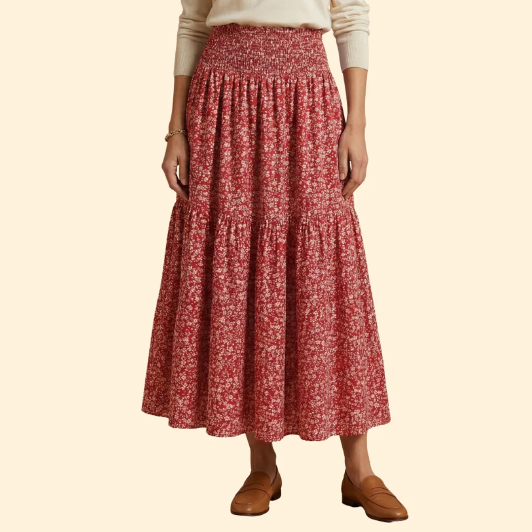 Women’s Floral Skirt with Waistband - Image 12