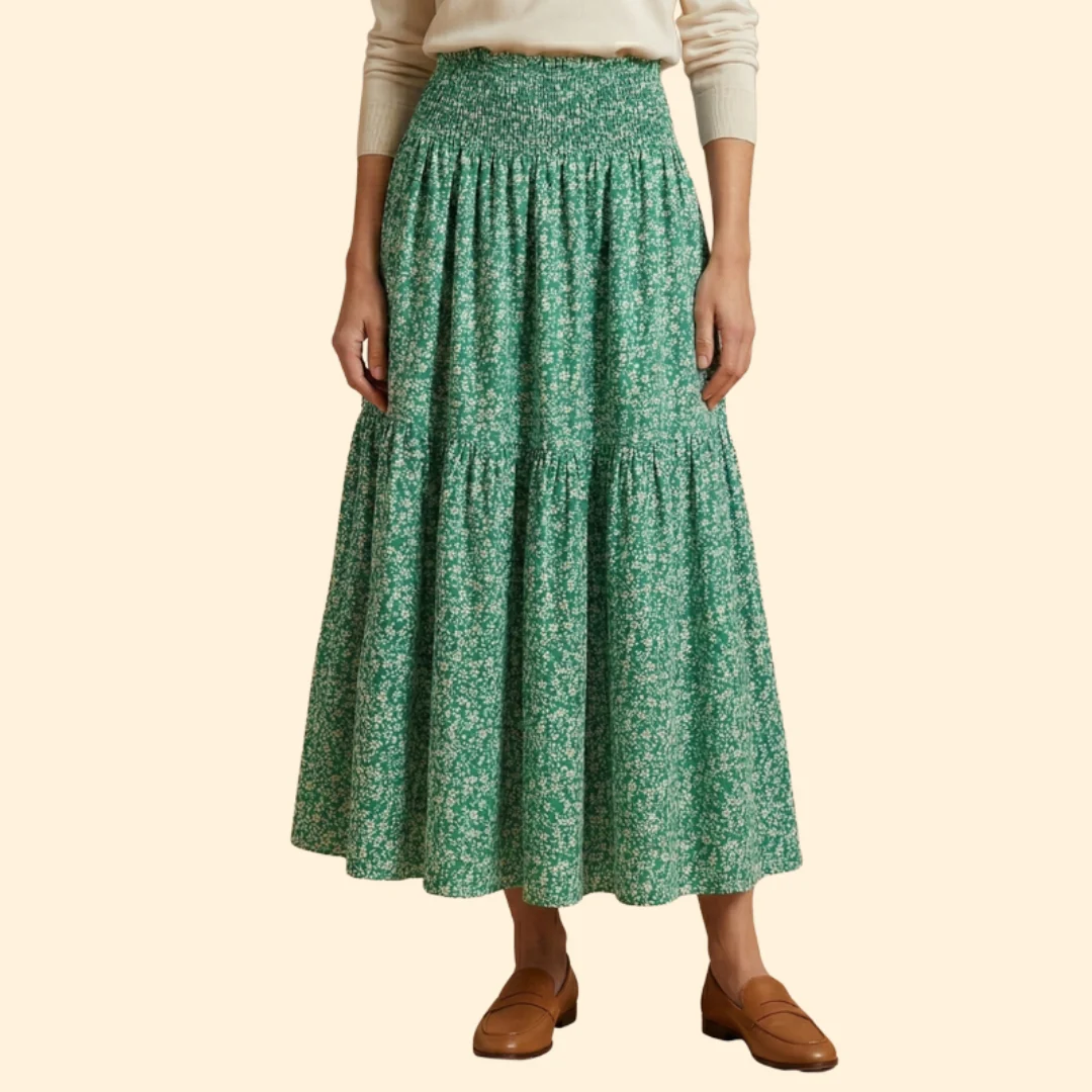 Women’s Floral Skirt with Waistband - Image 13