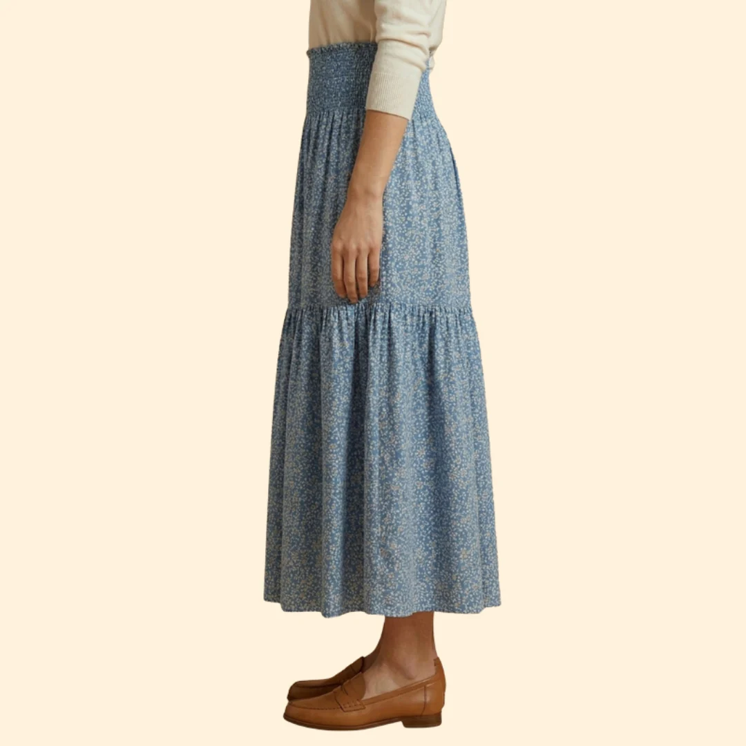 Women’s Floral Skirt with Waistband - Image 5