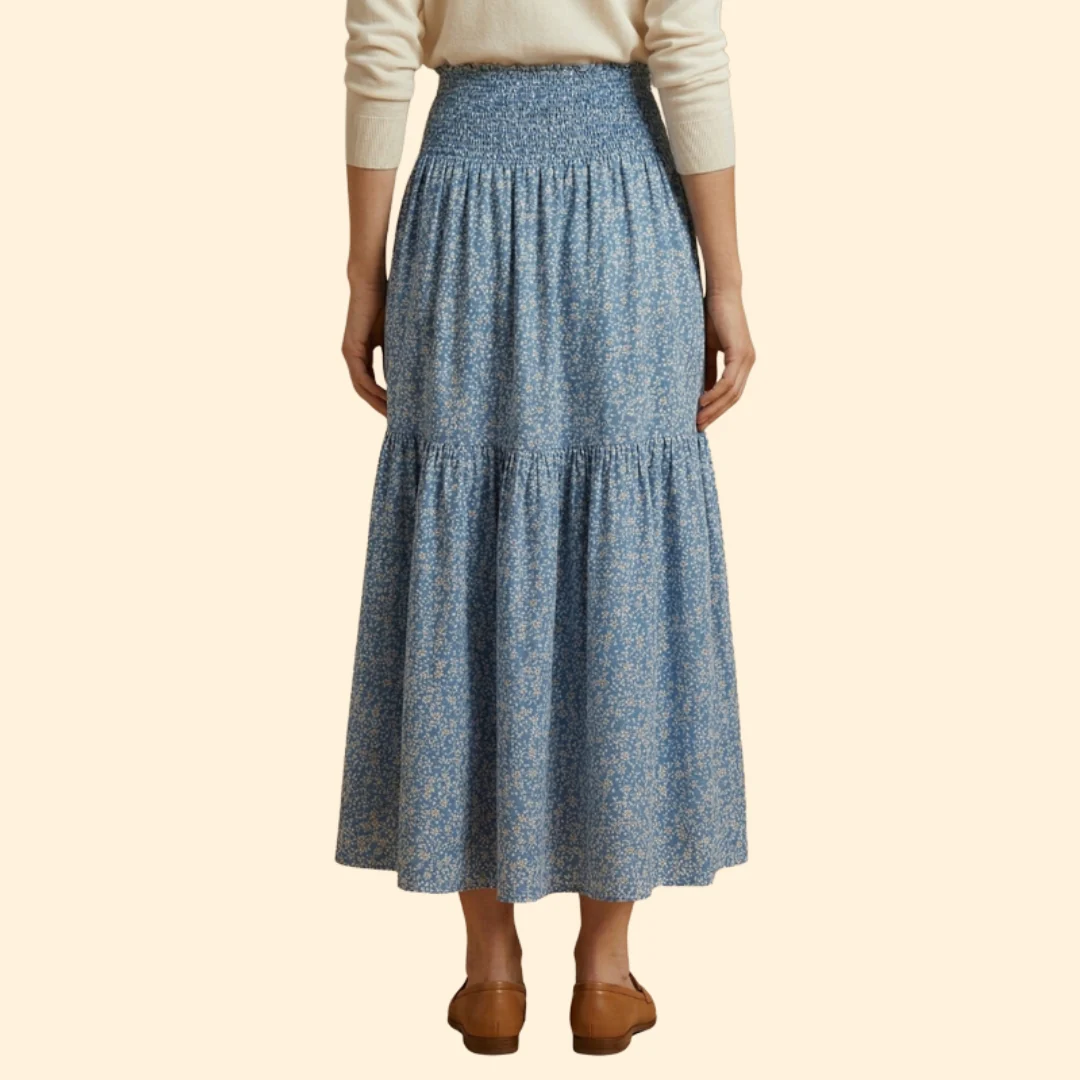 Women’s Floral Skirt with Waistband - Image 6