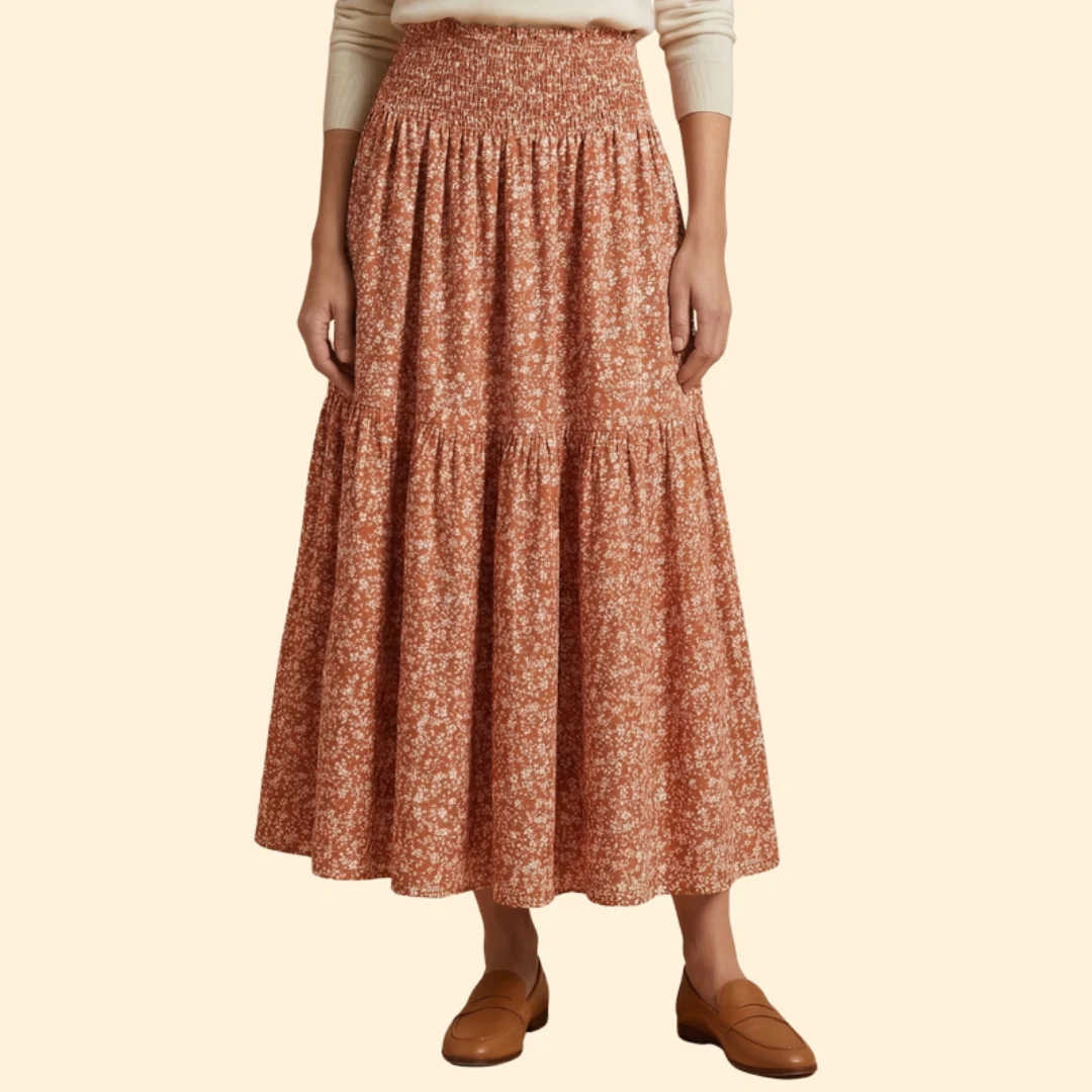 Women’s Floral Skirt with Waistband - Image 7