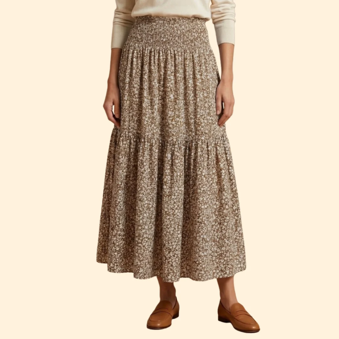 Women’s Floral Skirt with Waistband - Image 8