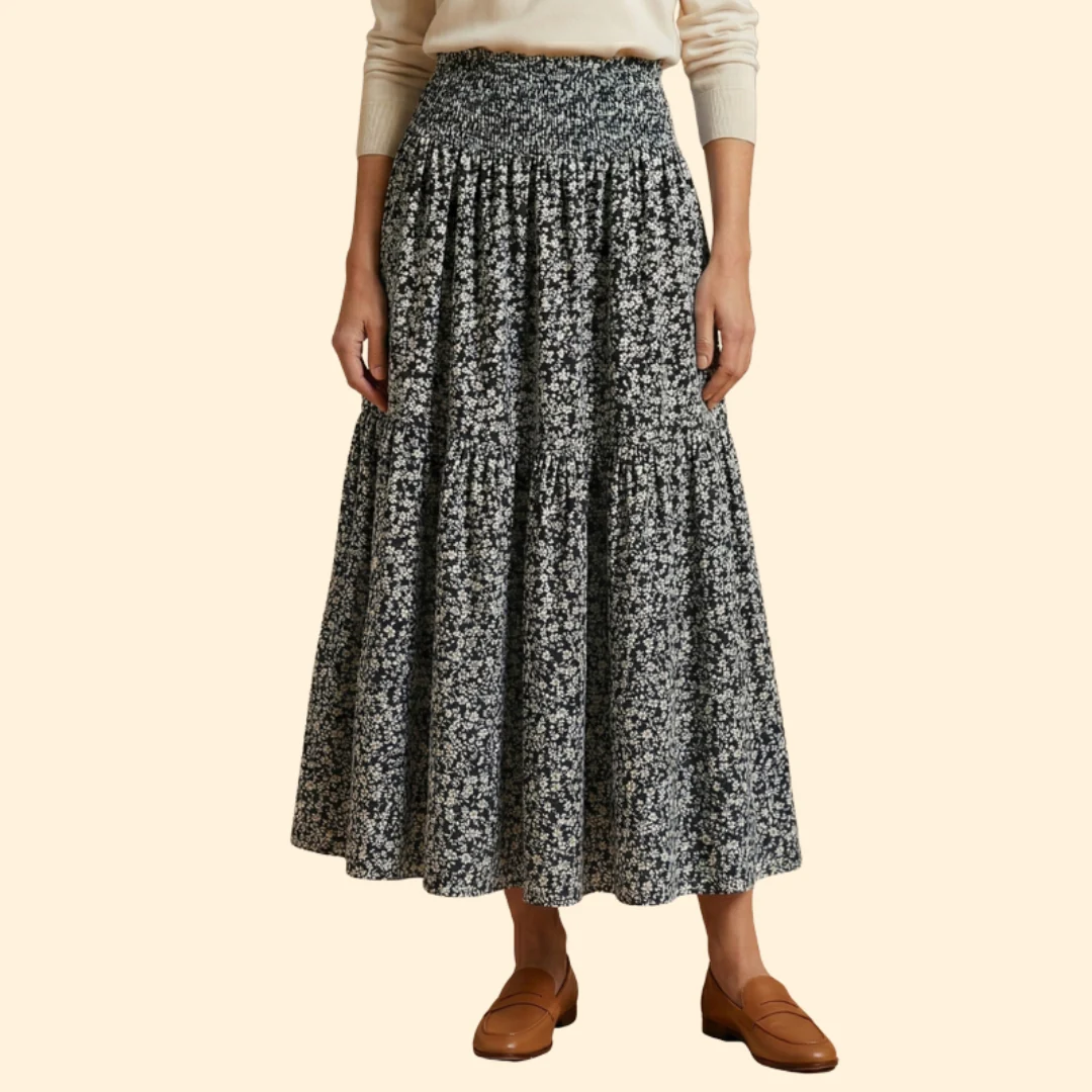 Women’s Floral Skirt with Waistband - Image 9