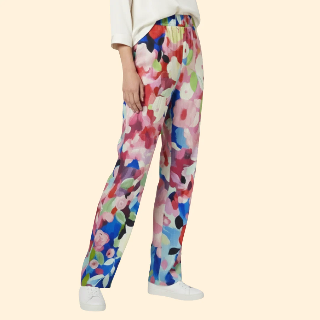 Women’s Floral Trousers with Elastic Waistband - Image 4