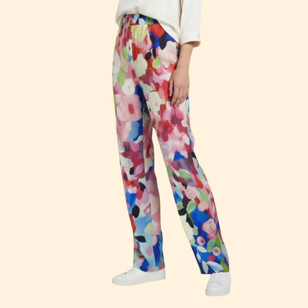 Women’s Floral Trousers with Elastic Waistband - Image 5