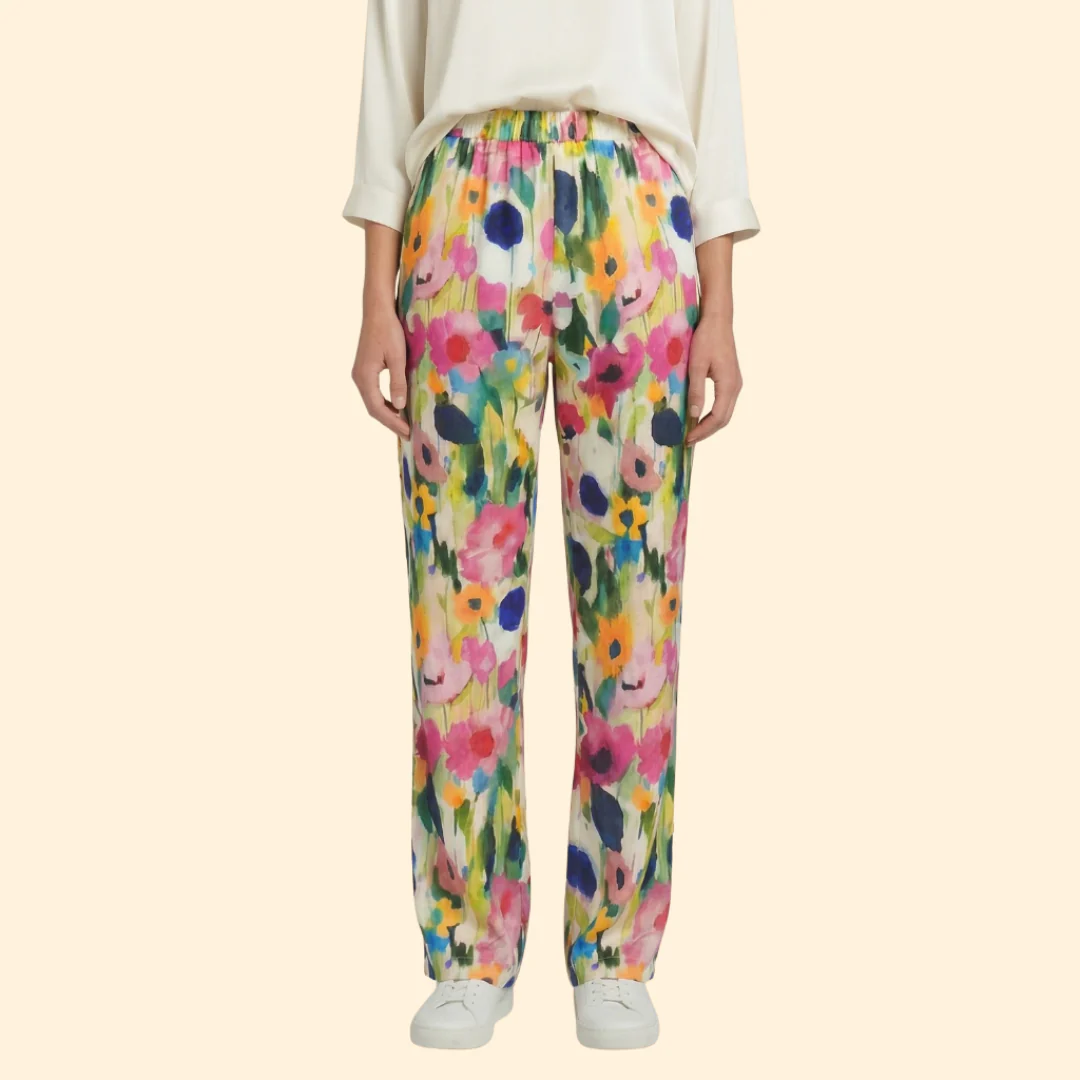 Women’s Floral Trousers with Elastic Waistband - Image 7