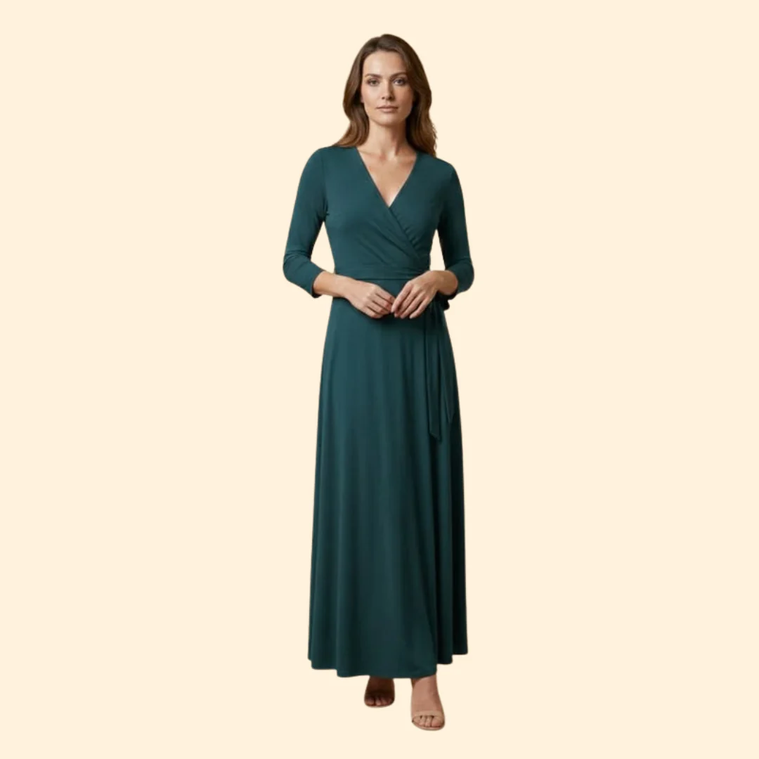 Women's Flowing V-Neck Dress - Image 5