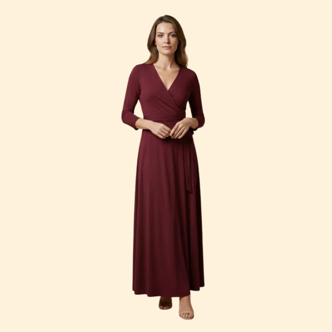 Women's Flowing V-Neck Dress - Image 6