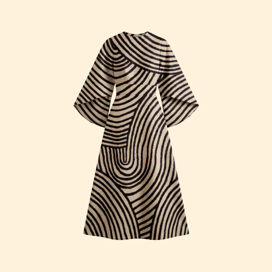 Women's Geometric Print Dress with Matching Belt