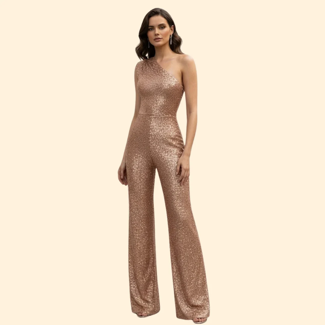 Women’s Glamorous Jumpsuit with One-Shoulder Design - Image 12