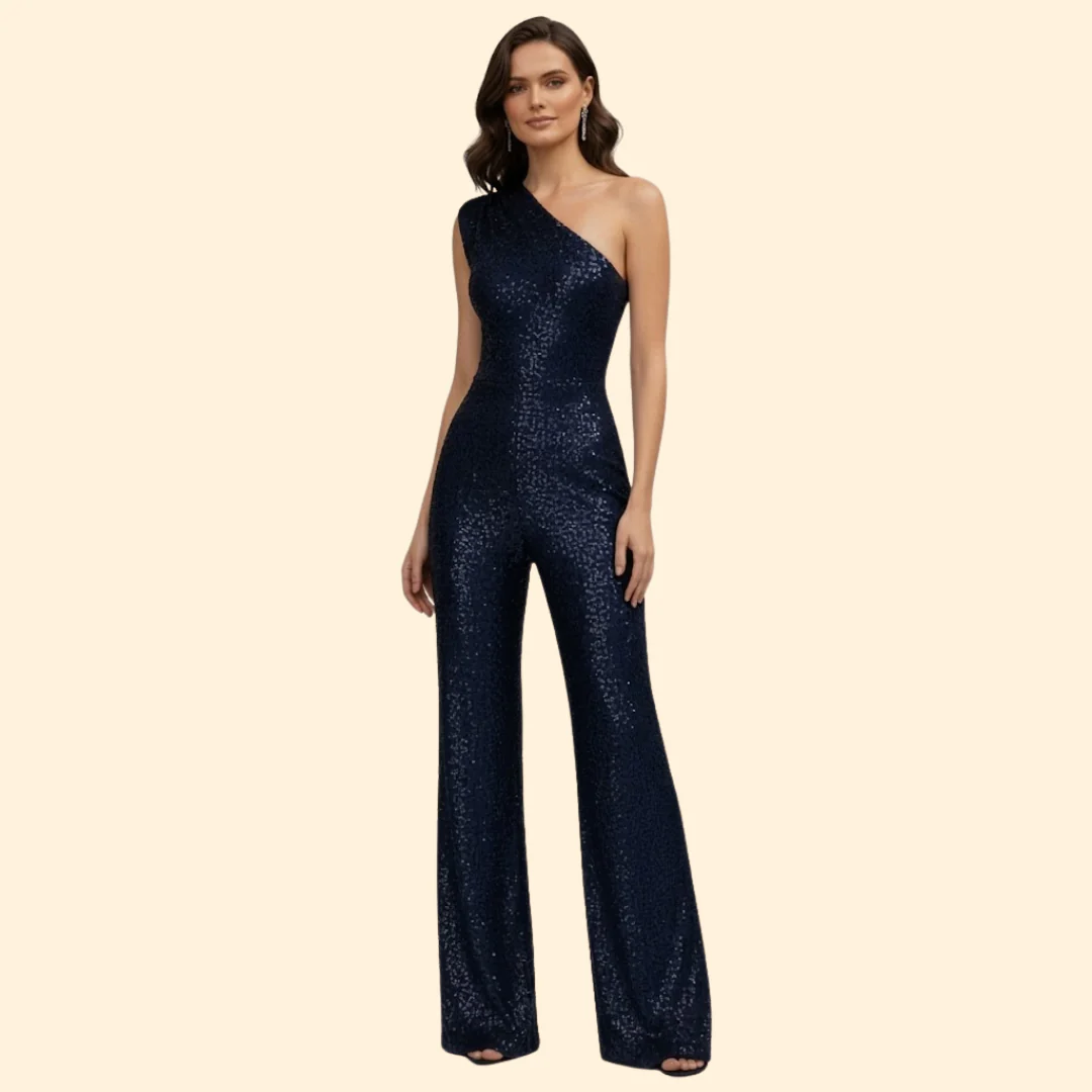 Women’s Glamorous Jumpsuit with One-Shoulder Design - Image 2