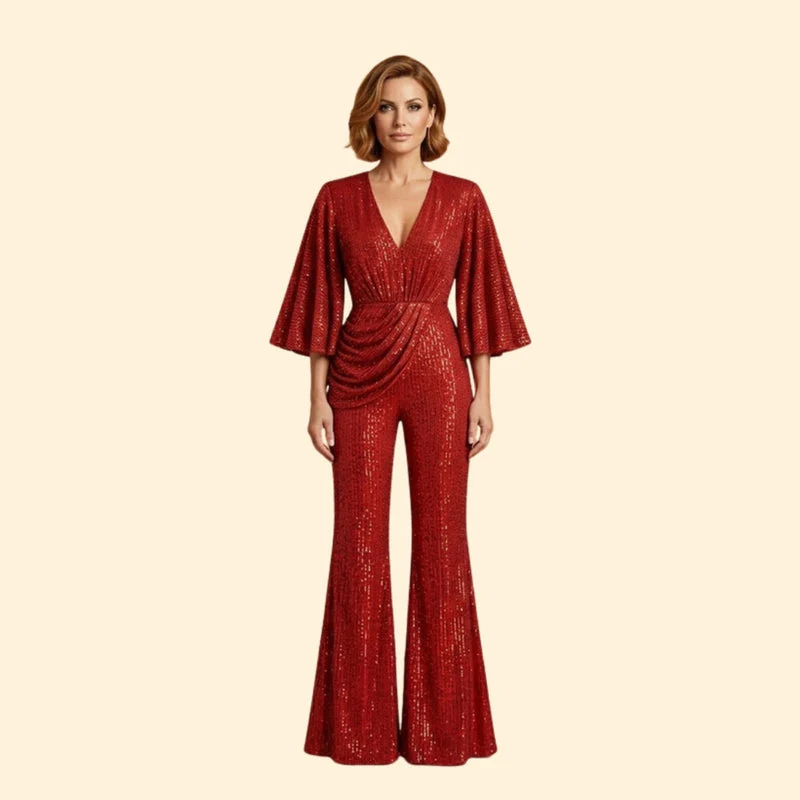 Women’s Glamorous Jumpsuit with Sequin Detailing - Image 2
