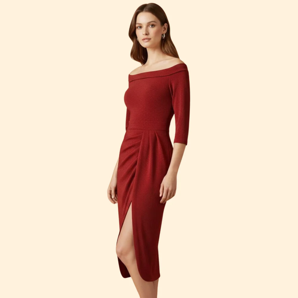 Women’s Glittering Wedding Guest Dress - Image 2