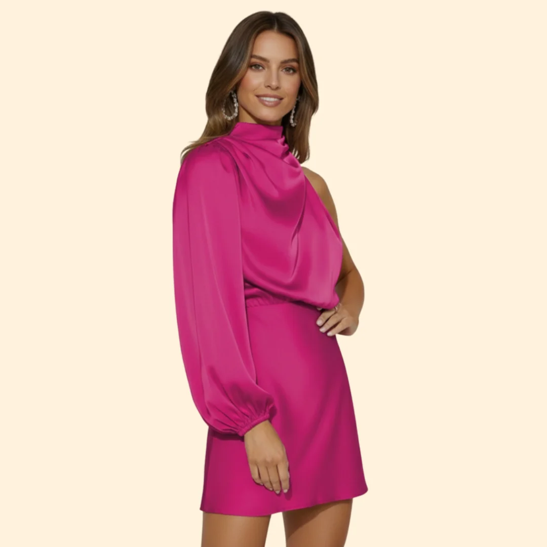Women’s Halter Dress with One-Shoulder Design - Image 4