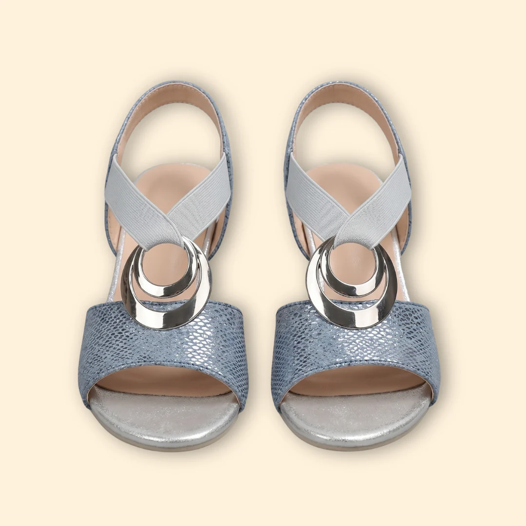 Women’s Heeled Sandals with Metallic Ring