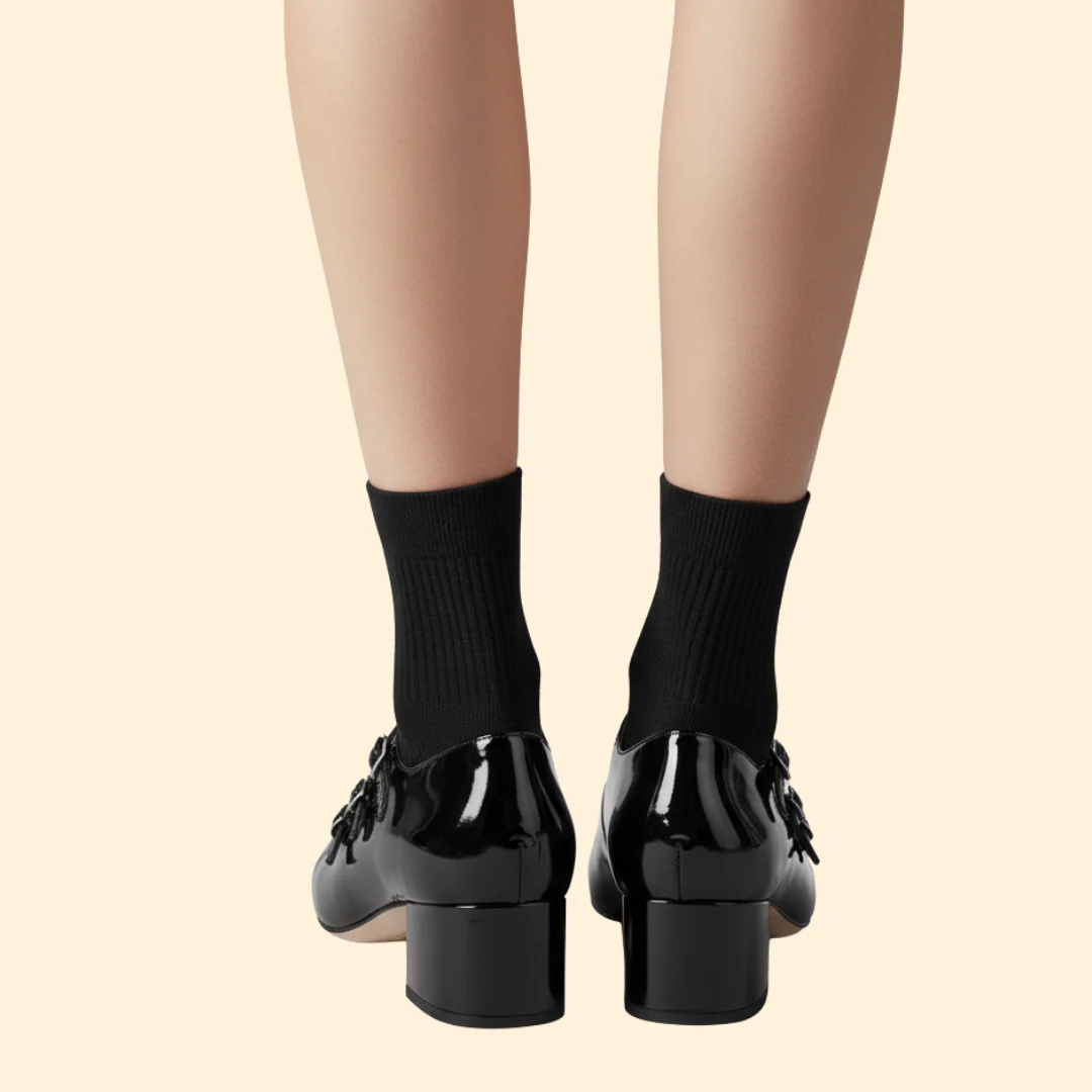Women’s Heeled Shoe with Triple Buckle Straps - Image 4