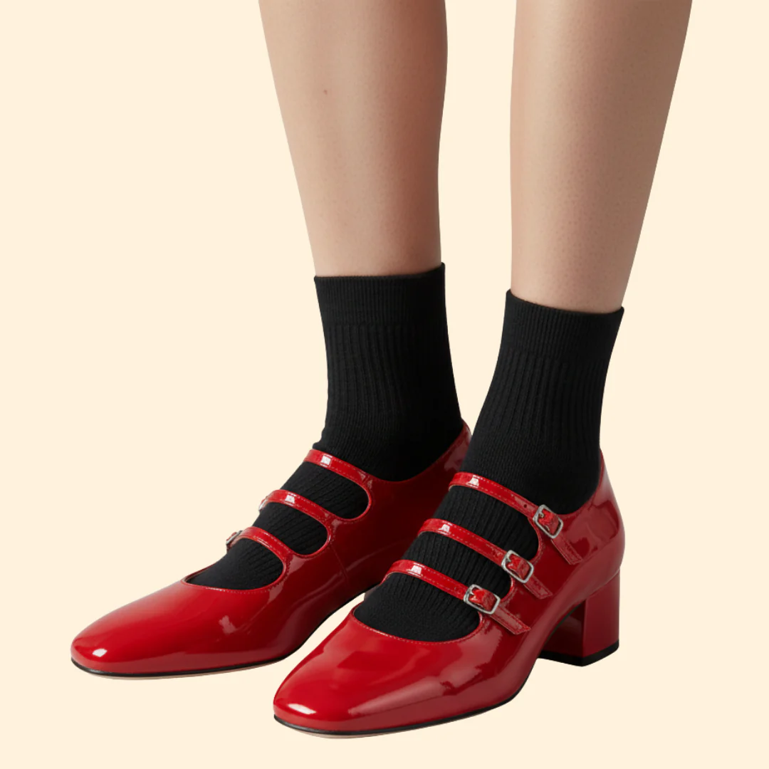 Women’s Heeled Shoe with Triple Buckle Straps - Image 5