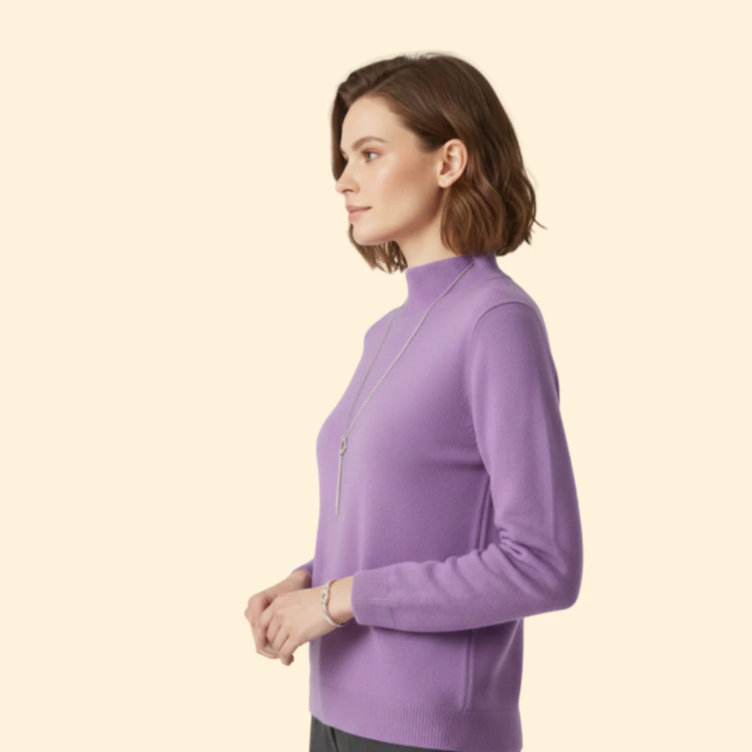 Women’s High Neck Sweater with Long Sleeves - Image 4