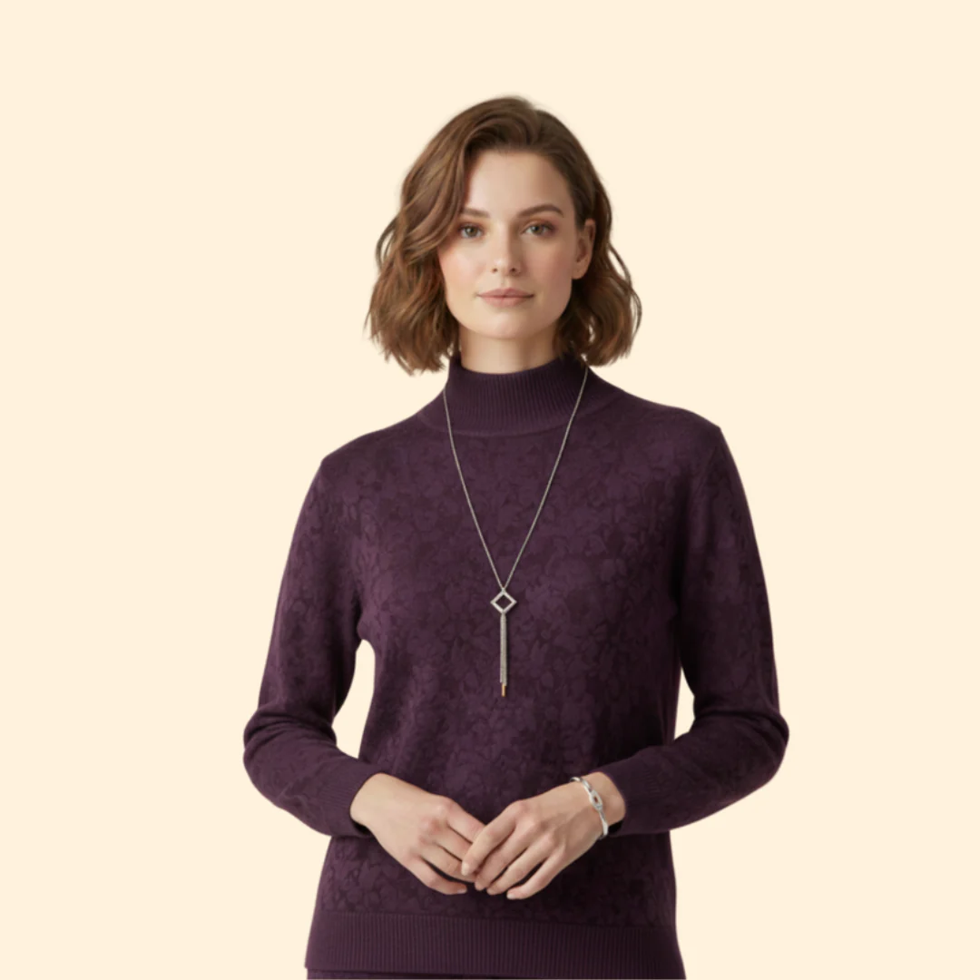 Women’s High Neck Sweater with Long Sleeves - Image 8