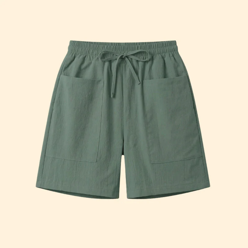 Women's High-Waisted Shorts with Side Pockets