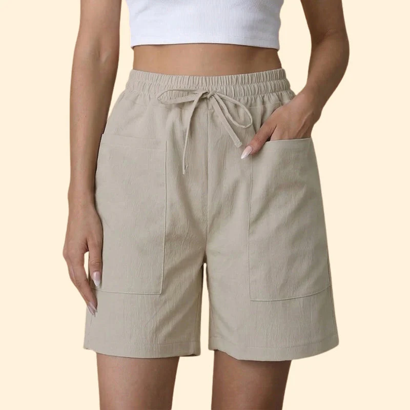 Women's High-Waisted Shorts with Side Pockets - Image 11