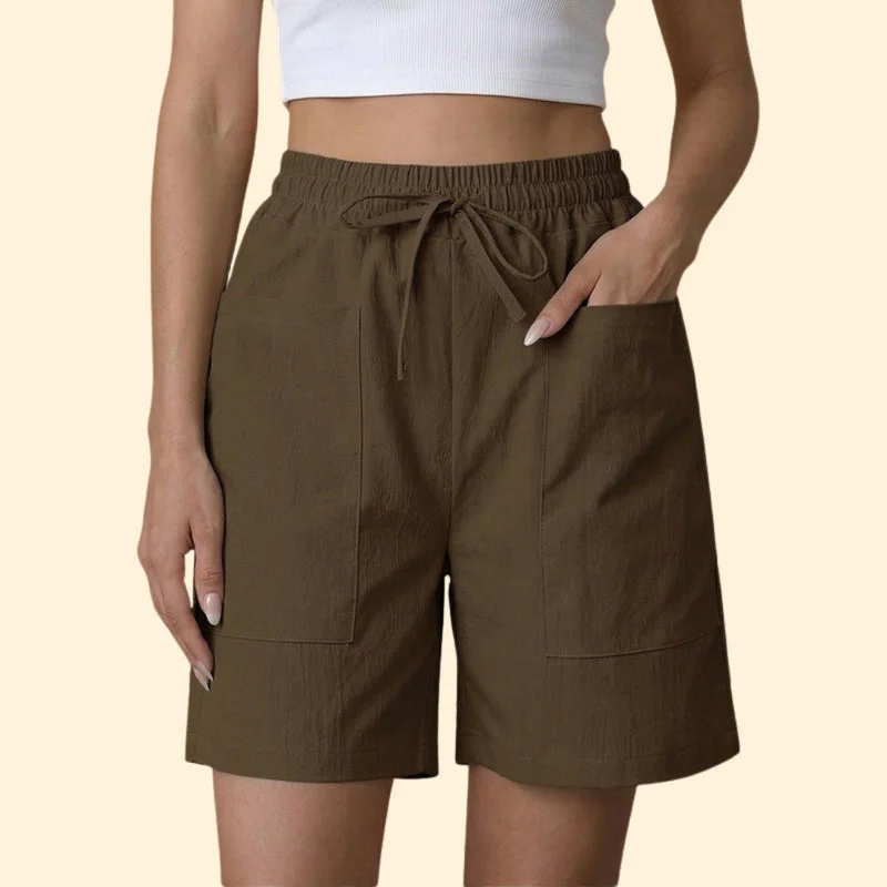 Women's High-Waisted Shorts with Side Pockets - Image 12