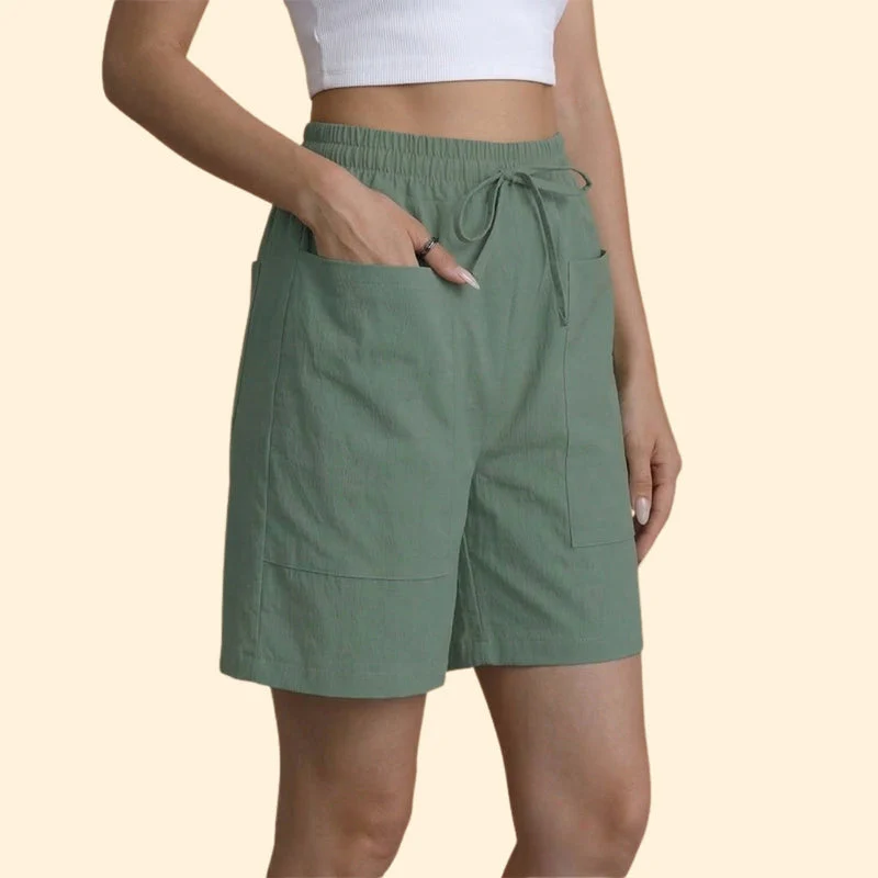 Women's High-Waisted Shorts with Side Pockets - Image 5