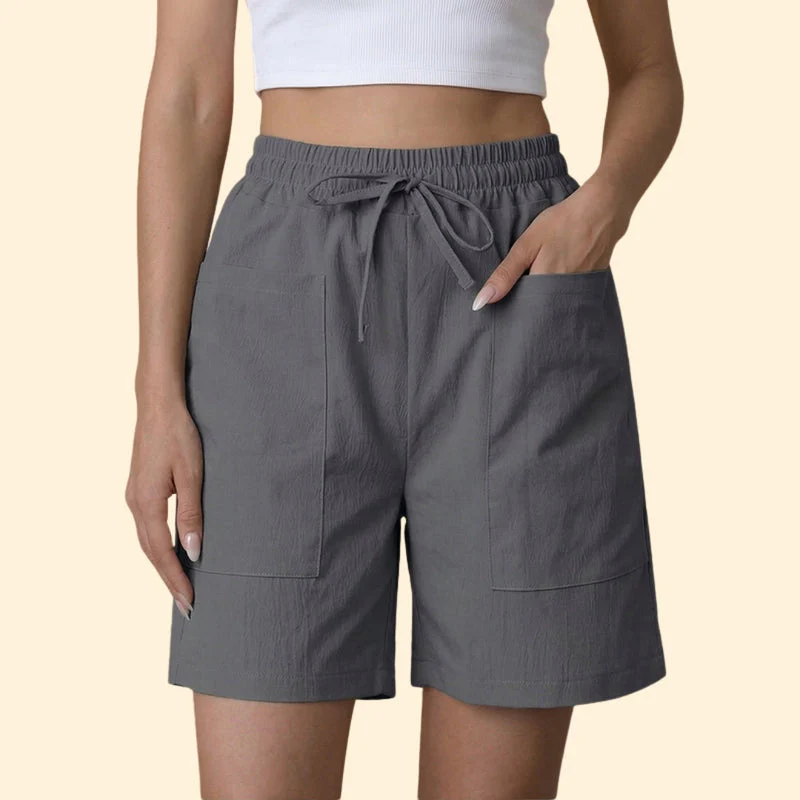 Women's High-Waisted Shorts with Side Pockets - Image 8