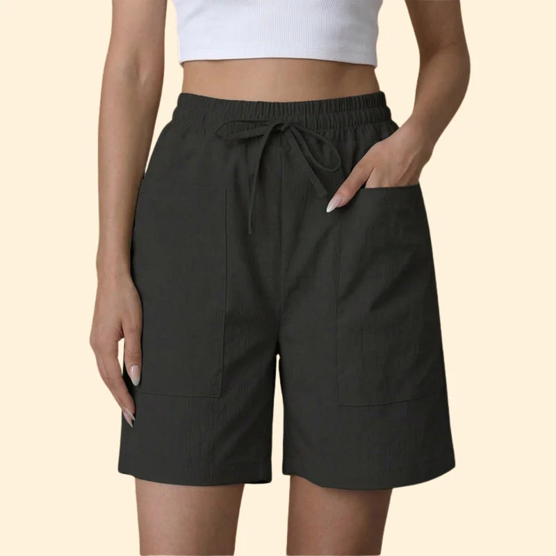Women's High-Waisted Shorts with Side Pockets - Image 9