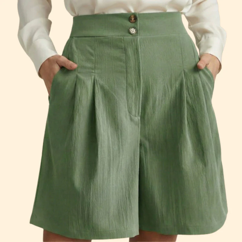 Women’s High-Waisted Shorts with Wide Legs - Image 13