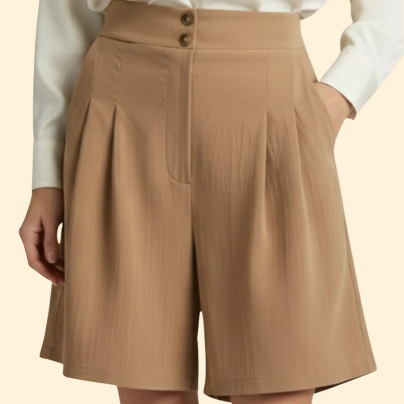Women’s High-Waisted Shorts with Wide Legs - Image 3