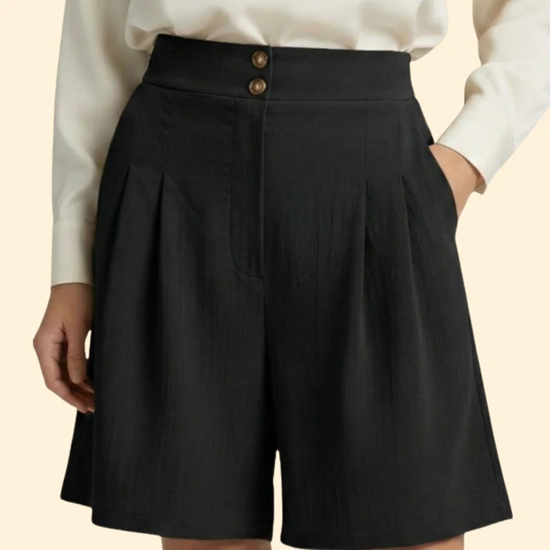 Women’s High-Waisted Shorts with Wide Legs - Image 7