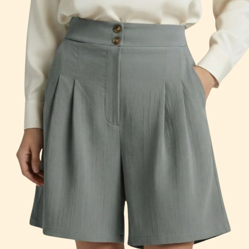 Women’s High-Waisted Shorts with Wide Legs - Image 8
