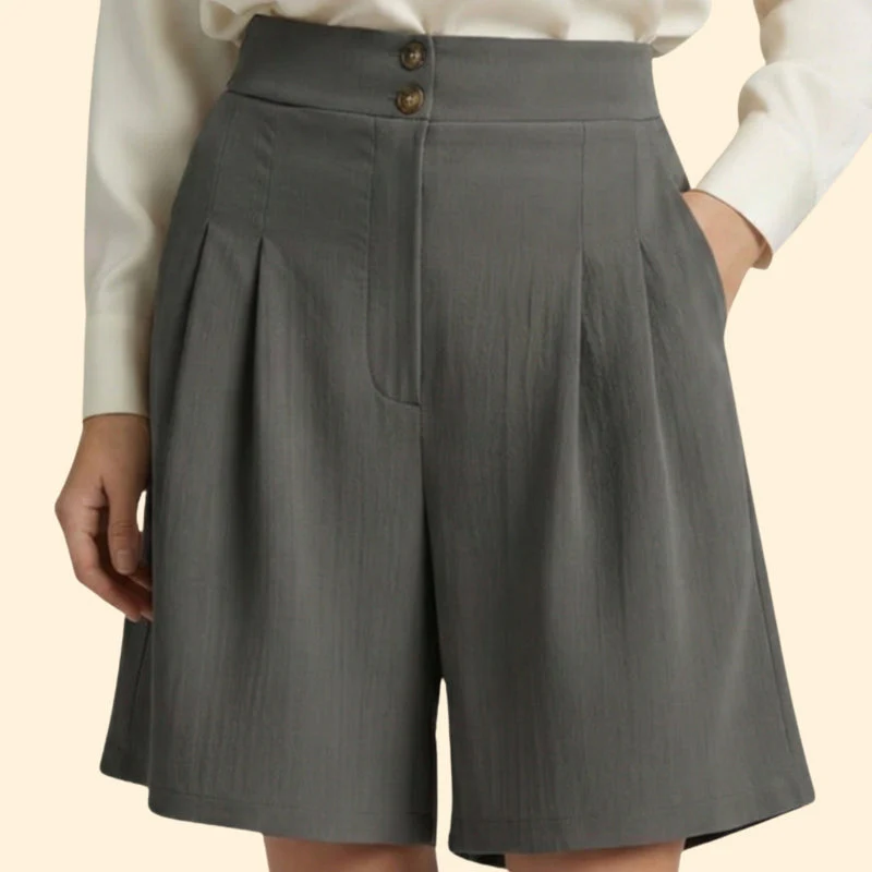 Women’s High-Waisted Shorts with Wide Legs - Image 9