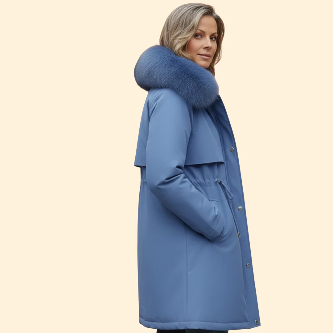 Women’s Hooded Jacket with Faux Fur Trim - Image 3