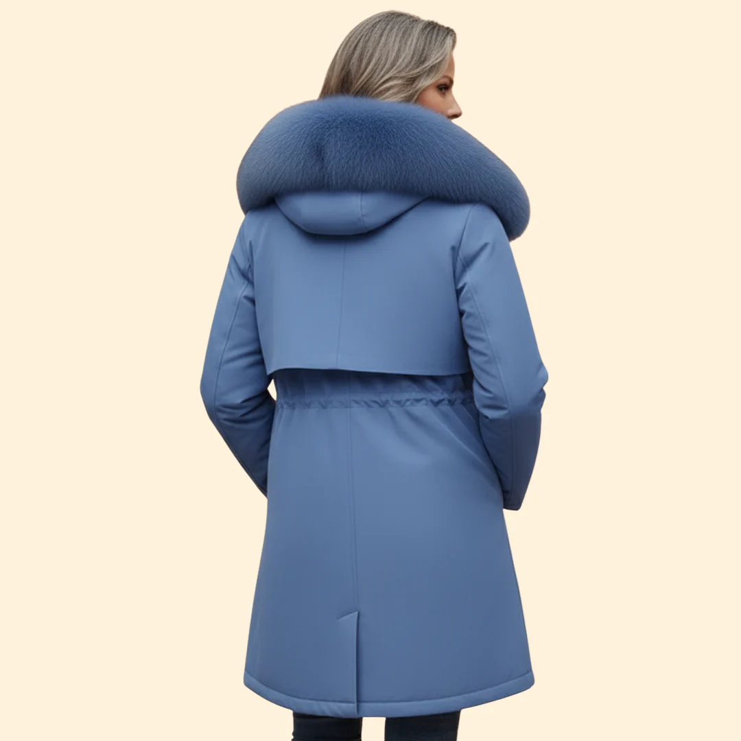 Women’s Hooded Jacket with Faux Fur Trim - Image 4