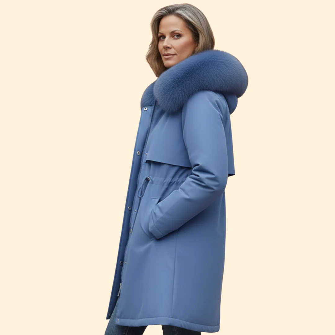 Women’s Hooded Jacket with Faux Fur Trim - Image 5