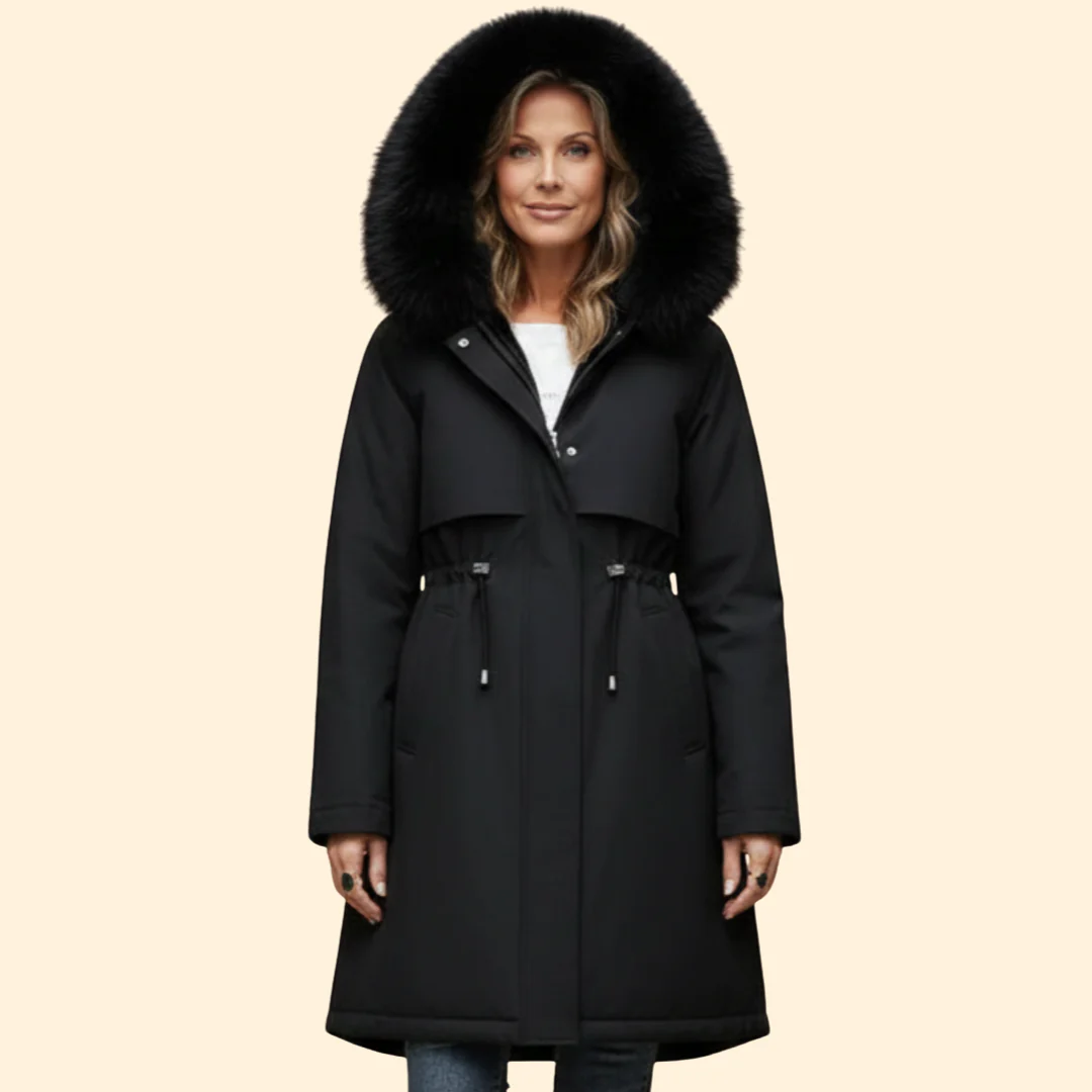 Women’s Hooded Jacket with Faux Fur Trim - Image 6