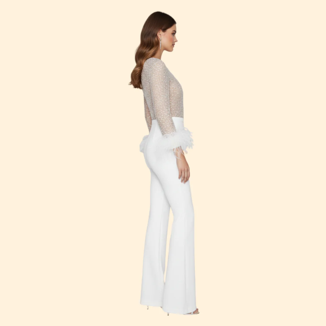 Women’s Jumpsuit with Sequined Top Design - Image 3