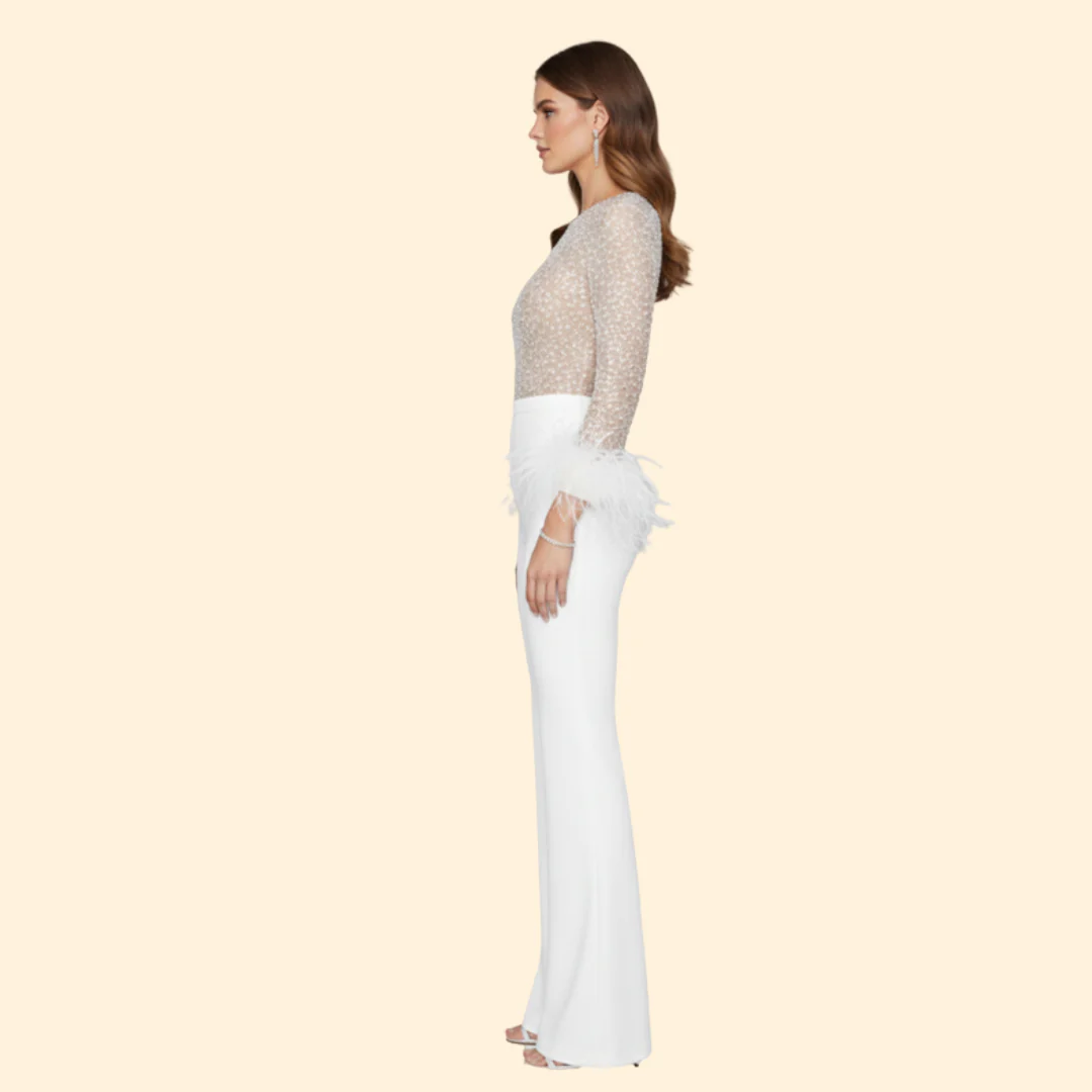 Women’s Jumpsuit with Sequined Top Design - Image 5