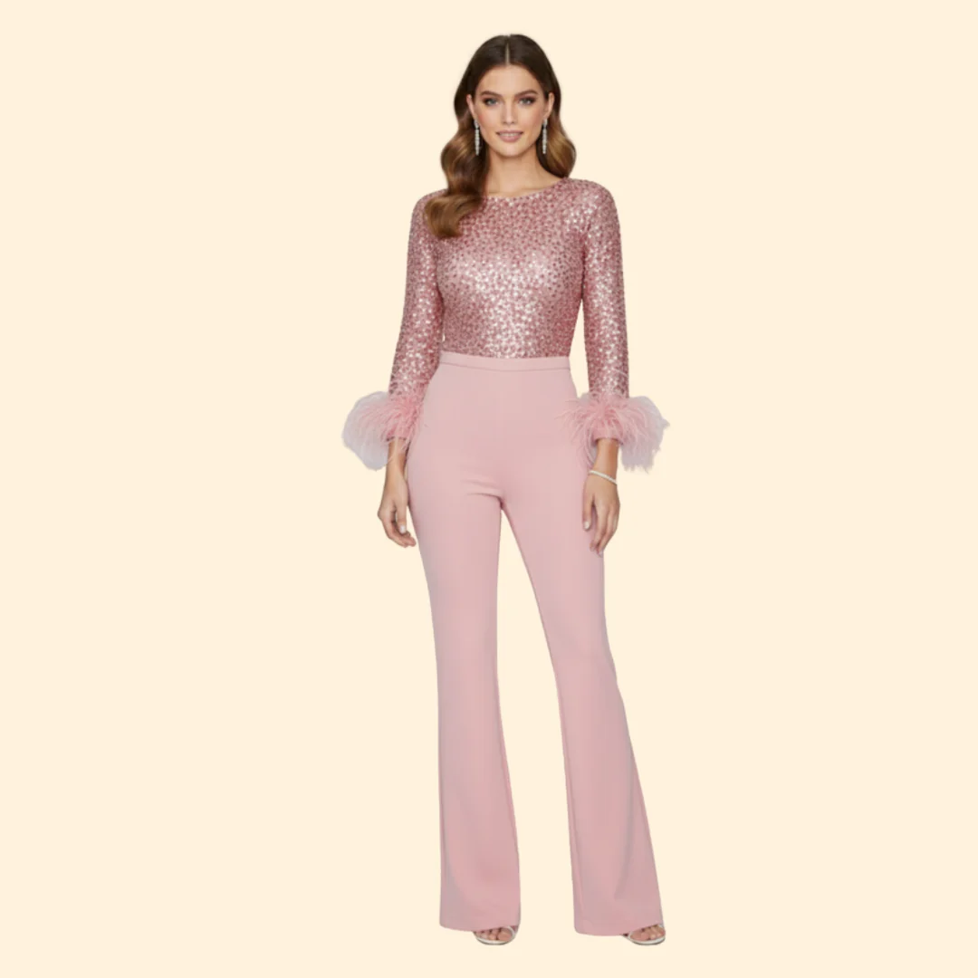 Women’s Jumpsuit with Sequined Top Design - Image 6