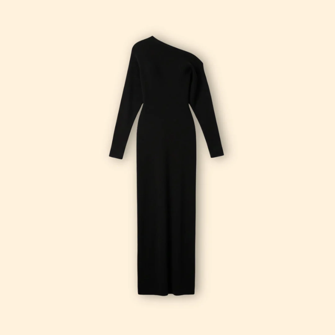 Women’s Knit Bodycon Cocktail Dress with One Shoulder