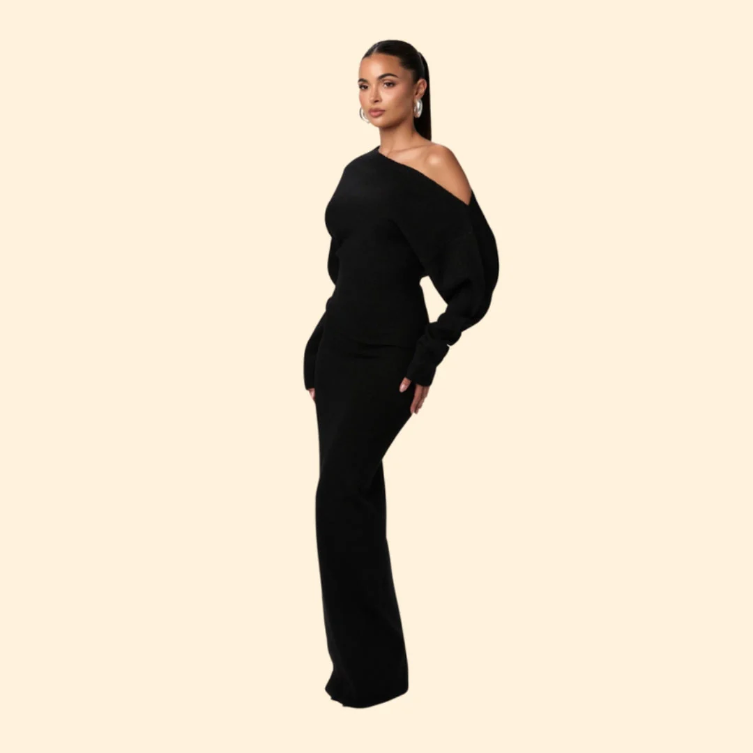 Women’s Knit Bodycon Cocktail Dress with One Shoulder - Image 2
