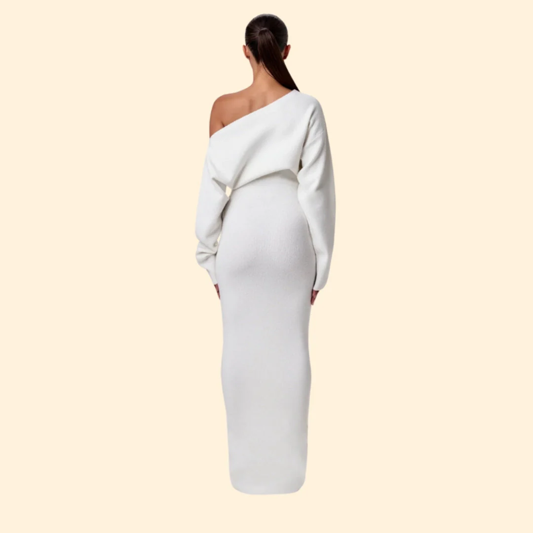 Women’s Knit Bodycon Cocktail Dress with One Shoulder - Image 5