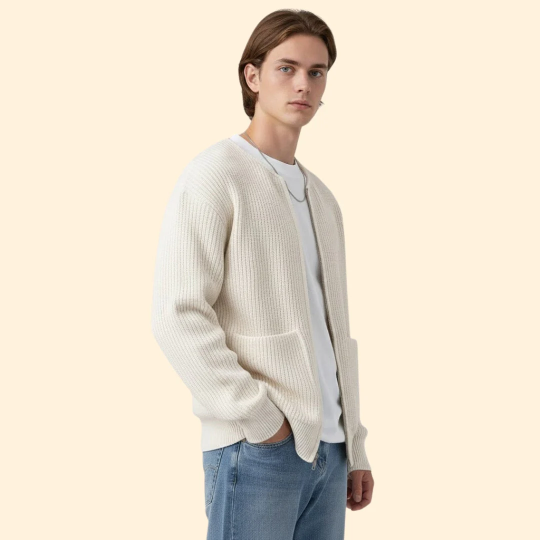 Women’s Knit Jacket with Front Zipper - Image 3