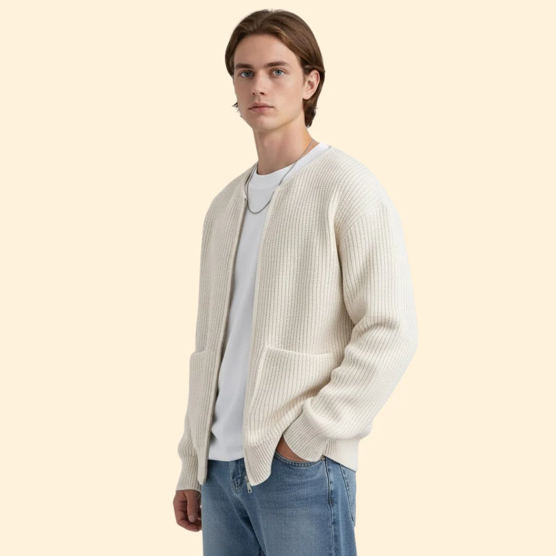 Women’s Knit Jacket with Front Zipper - Image 4